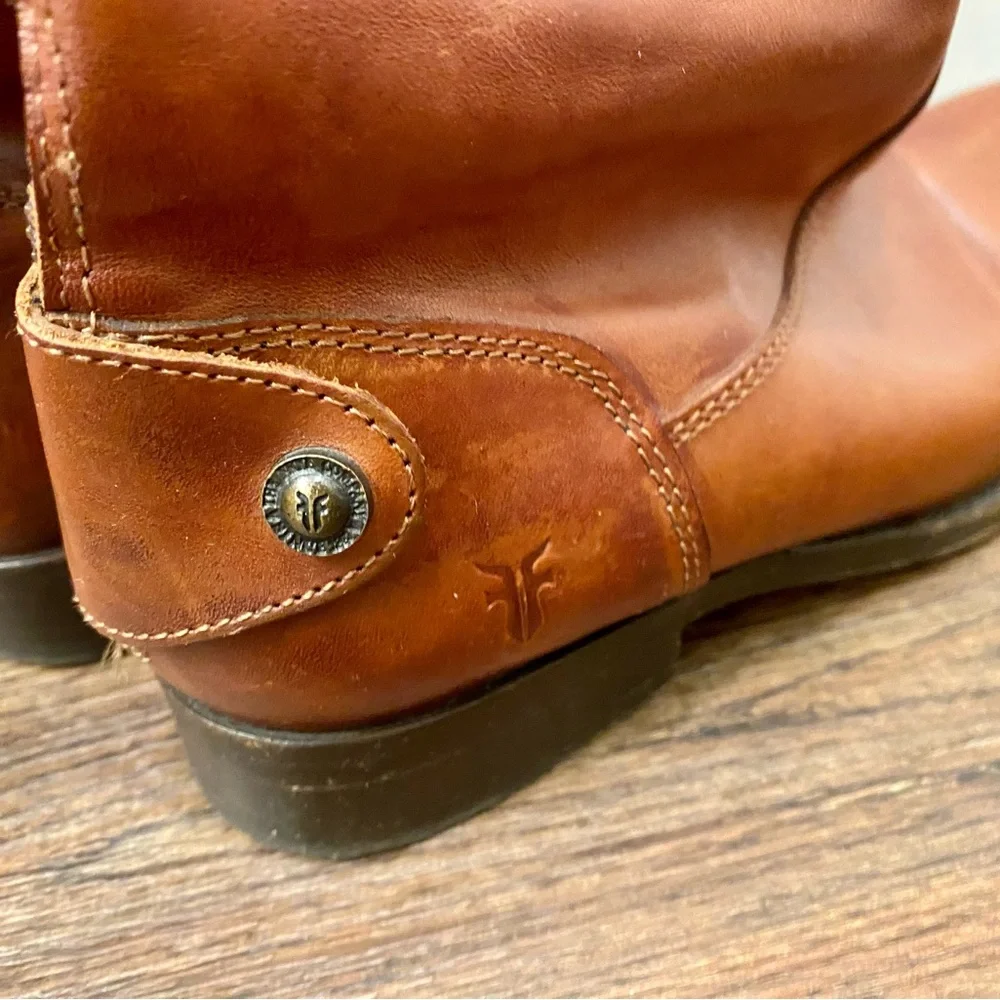 Frye Melissa Button Back Zip Riding Boot Size 7.5 Women’s - Cognac - Picture 5 of 13